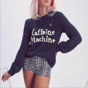 Wildfox Couture Caffeine Machine Misty Sweater Small